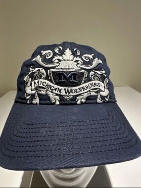 NCAA Navy Blue and White Michigan Wolverines Embroidered Hat